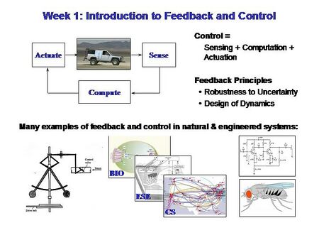 Lecture: Introduction To Feedback And Control (Caltech, Fall 2008 ...